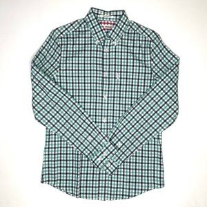 BEN SHERMAN Navy and Green The House Gingham Button Shirt